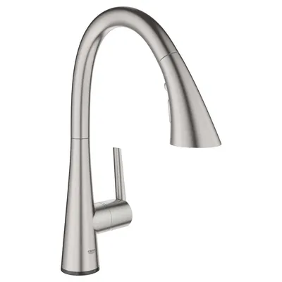 Immagine prodotto di GROHE Zedra Touch Mitigeur électronique pour évier, portée 233mm, 3 types de jets, alimentation par pile, extractible, pivotant, 30219DC2, 30219DC2