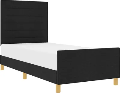 Obrázek produktu pro vidaXL Rám postele s čelem černý 90 x 200 cm látka