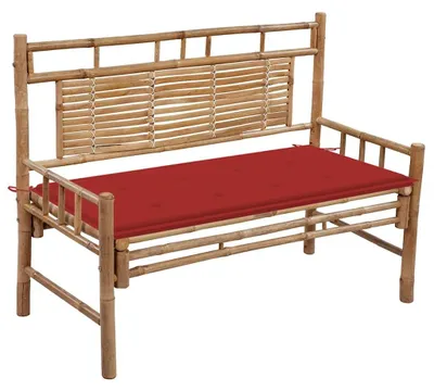 Obrázek produktu pro vidaXL Zahradní lavička s polštářem 120 cm Bamboo