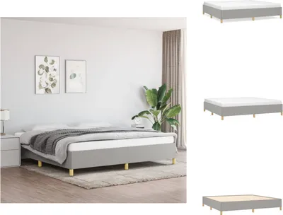 Imagen del producto de vidaXL Estructura de cama en color gris claro, 200x200 cm, tapizada con tela - Camas y estructuras de cama