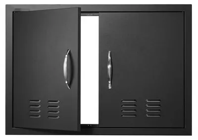 Produktbild von Famanu Zugangstür für Außenküche - Doppeltür - 762 x 533 x 46 mm - Mattschwarz