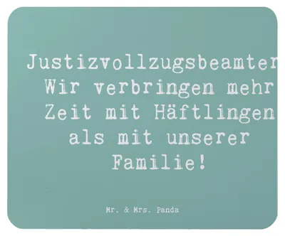 Produktbild von Mr. & Mrs. Panda Mauspad Spruch Justizvollzugsbeamte Zeit - Meeresbrise - Geschenk, Dienstzeit, Berater, computer, Berufe, handgefertigte Geschenke, kreative, Beruf, pc