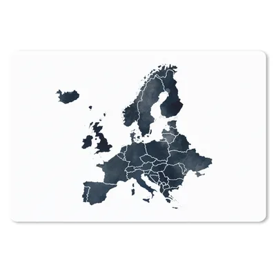 Produktbild von MuchoWow® Schreibtischunterlage Karte von Europa - Aquarell - Blau 60x40 cm - XXL Mauspad - Großes Mauspad