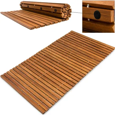 Produktbild von Koupelnová předložka LINE, akáciové dřevo 80x50x1cm, hnědá