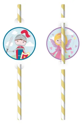 Produktbild von 8 Prinzessin & Ritter Strohhalme