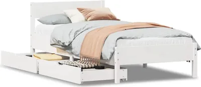 Immagine prodotto di vidaXL Letto in legno massiccio senza materasso bianco 90x190 cm in legno di pino