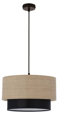 Immagine prodotto di Lampadario rotondo a sospensione RITANA - 1xE27, 60W, nero / beige
