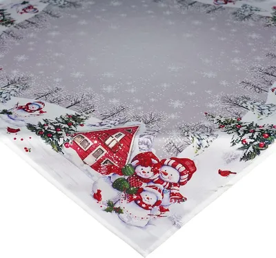 Produktbild von Tischdecke JUNA Schneemänner Weihnachten Polyester 110 x 110 cm