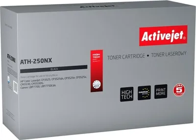 Obrázok produktu pre Activejet Toner ATH-250NX (náhrada za HP 504X CE250X, Canon CRG-723HB; Supreme; 10500 strán; čierny), 10500 strany, Čierna, 1 kusov