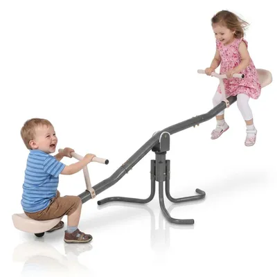 Produktbild von Gartenschaukel 2-in-1 - 360° Kinderkarussell - Für Kinder 6–12 Jahre - Stabiles Metallgestell - Outdoor Spielzeug - Beige