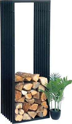 Produktbild von DanDiBo Kaminholzregal Innen Metall Schwarz Kaminholzständer 96430 150 cm Holzkorb Kaminholzhalter Holzregal