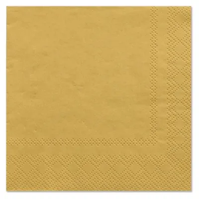 Produktbild von PAPSTAR Servietten 1/4-Falz, 25x25 cm gold, 3-lagig | Folie (20 Stück)