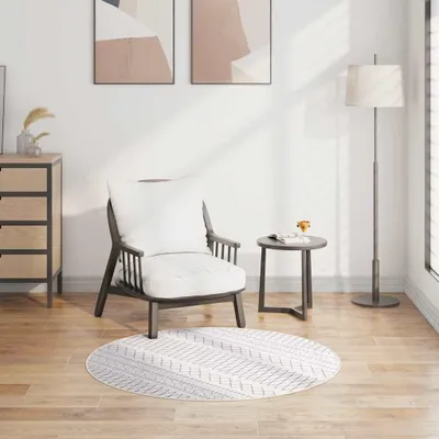 Zdjęcie produktu dla vidaXL Dywan zmywalny czarno-biały φ120 cm antypoślizgowy