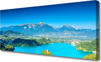 Produktbild von Tulup Leinwand-Bilder 125x50 Wandbild Canvas Kunstdruck Gebirge See Landschaft
