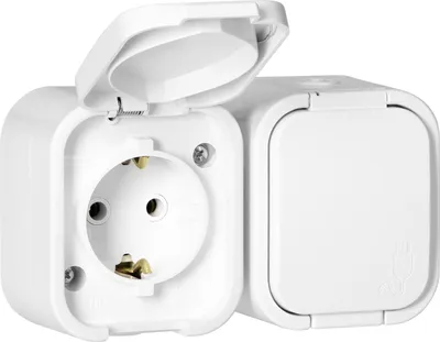 Produktbild von Aufputz Steckdose 2-fach Schuko IP54 Farbe weiß 16A serie B2