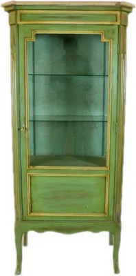 Casa Padrino Barock Vitrine Grün Gold Baroque Glass Vitrine Cabinet
