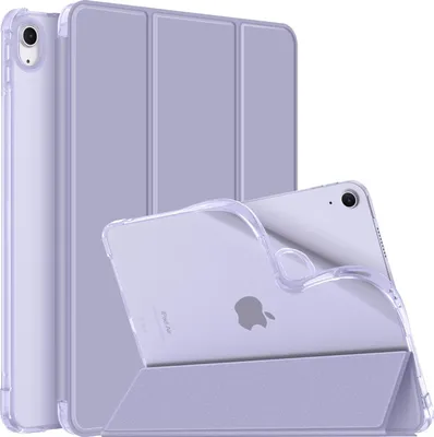 Produktbild von Fintie Hülle für iPad Air 11 Zoll (M3) 2025/ (M2) 2024, iPad Air 5./4. Gen 2022/2020 10,9 Zoll mit Stifthalter, TPU Soft Transparenter Rückseite Abdeckung Schutzhülle Intelligent Case Cover, Violett