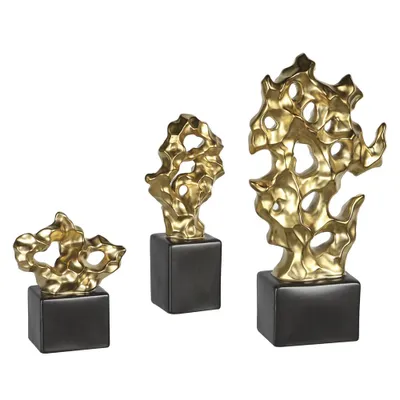 Produktbild von Casablanca Skulptur Nugget schwarz/gold H.40cm (BxHxT) 40 x 22 x 9 cm
