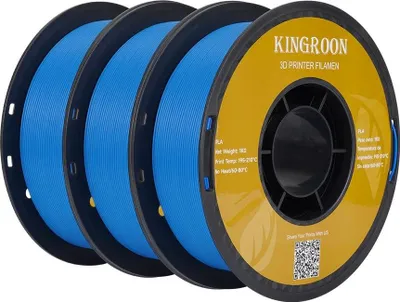 Image de filament d'impression 3D, PLA écologique, diamètre 1,75 mm, 3 rouleaux bleu