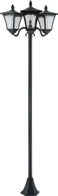 Image de Outsunny Lampadaire de jardin extérieur à LED solaire avec capteurs 3 abat-jours - H.182.5 cm - IP44