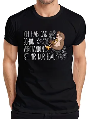 Immagine prodotto di Maglietta da uomo "I get it sloth trumpet music fan sarcasm", nero, 3XL