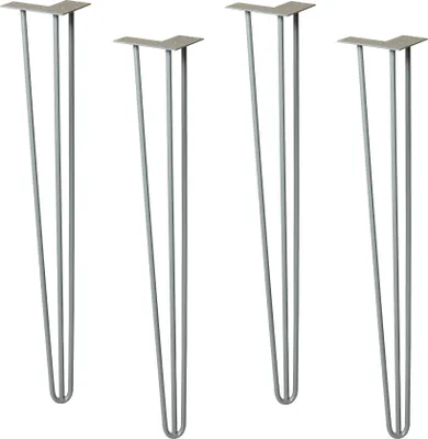 Produktbild von WAGNER Möbelbeine HAIRPIN LEGS Retro 4tlg. Set - 12 x 12 x 71 cm, Stahl, vintage, Bein schräg & Anschraubplatte - 12827704