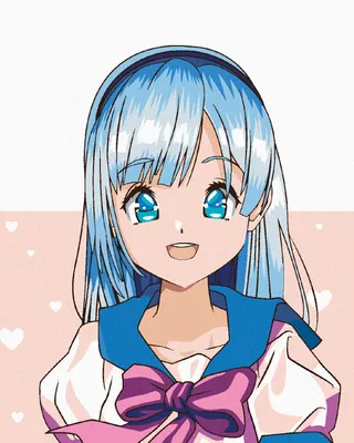 Obrázek produktu pro Zuty - Malování podle čísel - ANIME DÍVKA S MAŠLÍ, 40x50 cm, bez rámu a bez vypnutí plátna