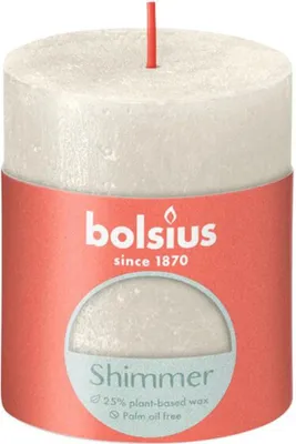 Produktbild von Bolsius Rustik Kerze Elfenbein 80/68mm