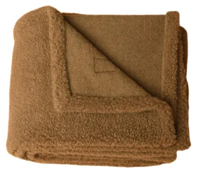 Schafwolldecke 100 % Merinowolle 100 × 150 cm braun