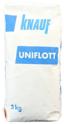 Produktbild von Knauf Uniflott, Spachtelmasse zur Grundverspachtelung von Gipsplattenfugen, Wand und Decke, Wohnraum, 5 kg