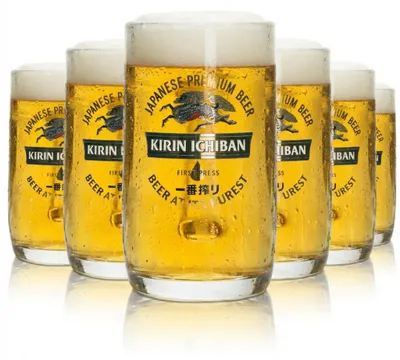 Produktbild von 6x Kirin Ichiban Bier Glas 0,3l Krug Pint japanische Beer Gläser Premium Seidel Bar
