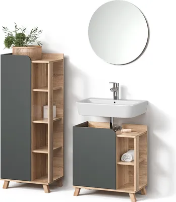 Produktbild von Badmöbel-Set Livinity Marano Anthrazit 3 Teile, Model 52962