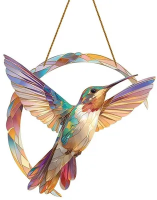 Image de Décoration murale « Colibri » - Acrylique - 20 x 20 cm