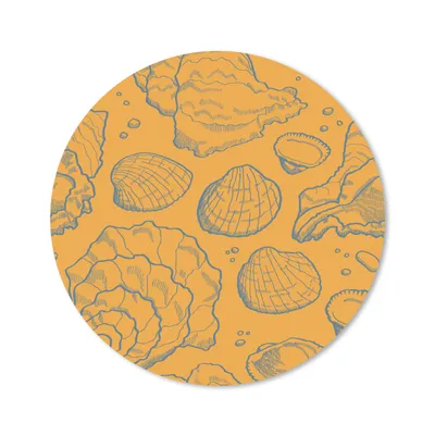 Produktbild von MuchoWow® Mauspad Mousepad Muscheln - Gelb - Orange - Muster 20x20 cm - Mousepads - Maus Mat - Pad - Mausunterlage - Schreibtischmatte
