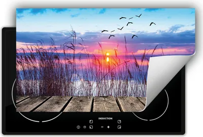 Produktbild von DarHaus Herdabdeckplatte 90x52 cm Anti Rutsch Matte Aufrollbar, Himmel - Landschaft