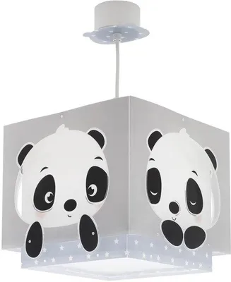 Immagine prodotto di Azomor Lampada a sospensione regolabile per la cameretta dei bambini con motivo a panda e sfumature blu