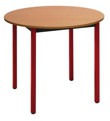 Produktbild von SODEMATUB Mehrzwecktisch buche, rot rund, Vierkantrohr rot, 80,0 x 80,0 x 74,0 cm