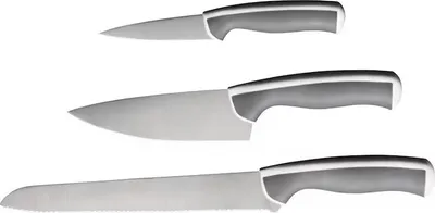 Produktbild von IKEA ANDLIG - 3-teiliges Messer-Set, hellgrau, weiß