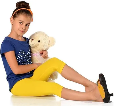 Produktbild von Kinder 3/4 Leggings in 22 Farben Baumwolle; Gelb 92