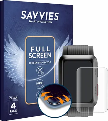Produktbild von 4x Savvies Fullscreen Schutzfolie für Huawei Watch D Displayschutz Folie Fullcover Klar Transparent