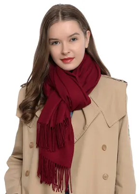 Produktbild von Damen Schal einfarbig weich 185 x 65 cm dunkelrot