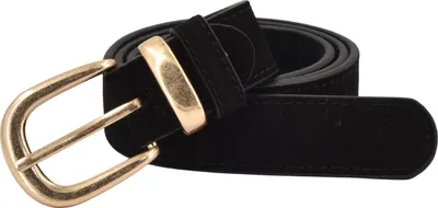 Zdjęcie produktu dla styleBREAKER Damski pasek z prawdziwej skóry 3 cm | miękka skóra bydlęca o wyglądzie zamszu | elegancka klamra w kolorze antycznego złota | styl vintage z zamszu do dżinsów i sukienek | możliwość skrócenia