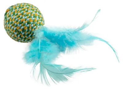 Obrázek produktu pro Duvoplus Hračka pro kočky Jolly Ball mit Federn - blau