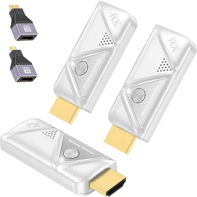 Obrázek produktu pro Bezdrátový HDMI vysílač a 2 přijímače, bezdrátové HDMI pro přenos videa a zvuku z notebooku/počítače/kamery na 2 monitory/projektor/televizi, 5G