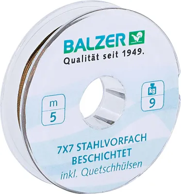 Produktbild von Balzer Edelstahlvorfach 7x7 Niroflex Spule beschichtet