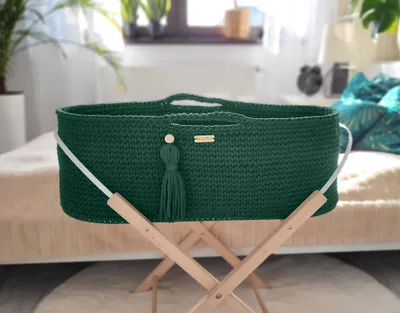 Obrázek produktu pro Mojžíšův koš BOHO - lahvově zelený