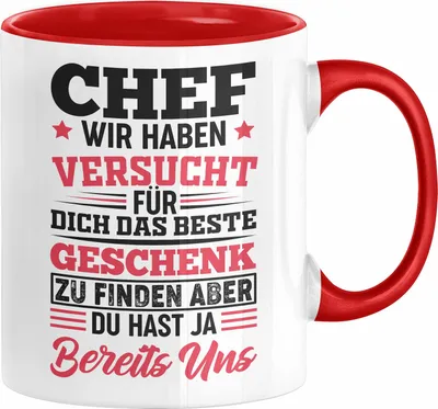Produktbild von Chef Geschenk Lustig Tasse für Chef vom Team Wir Haben Versucht Das Beste Geschenk Zu Finden (Rot)