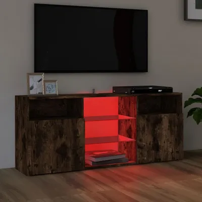 Produktbild von The Living Store TV-Schrank mit LED-Leuchten Räuchereiche 120x30x50 cm
