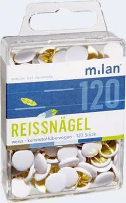 Produktbild von Milan Reissnägel 100St weiss Kunstoffüberzug