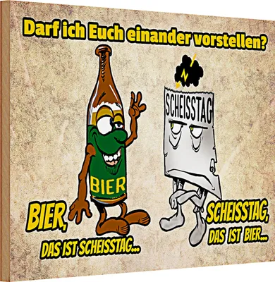 Produktbild von Holzschild Spruch 30x20cm darf ich euch vorstellen Bier